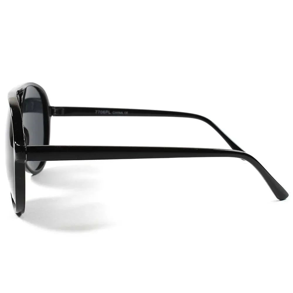 Vintage Retro 80s Oversized Anti Glare Mens Womens Black Polarized Sunglasses